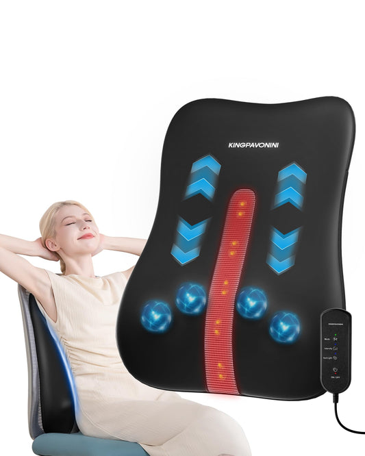 KingPavonini back massager delivers full-back coverage for deep-relief kneading at home.