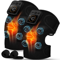 KingPavonini cordless knee massager on knee for portable relief