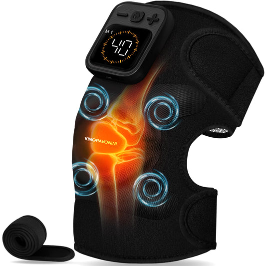 KingPavonini knee massager front view showing compact cordless design for easy knee relief