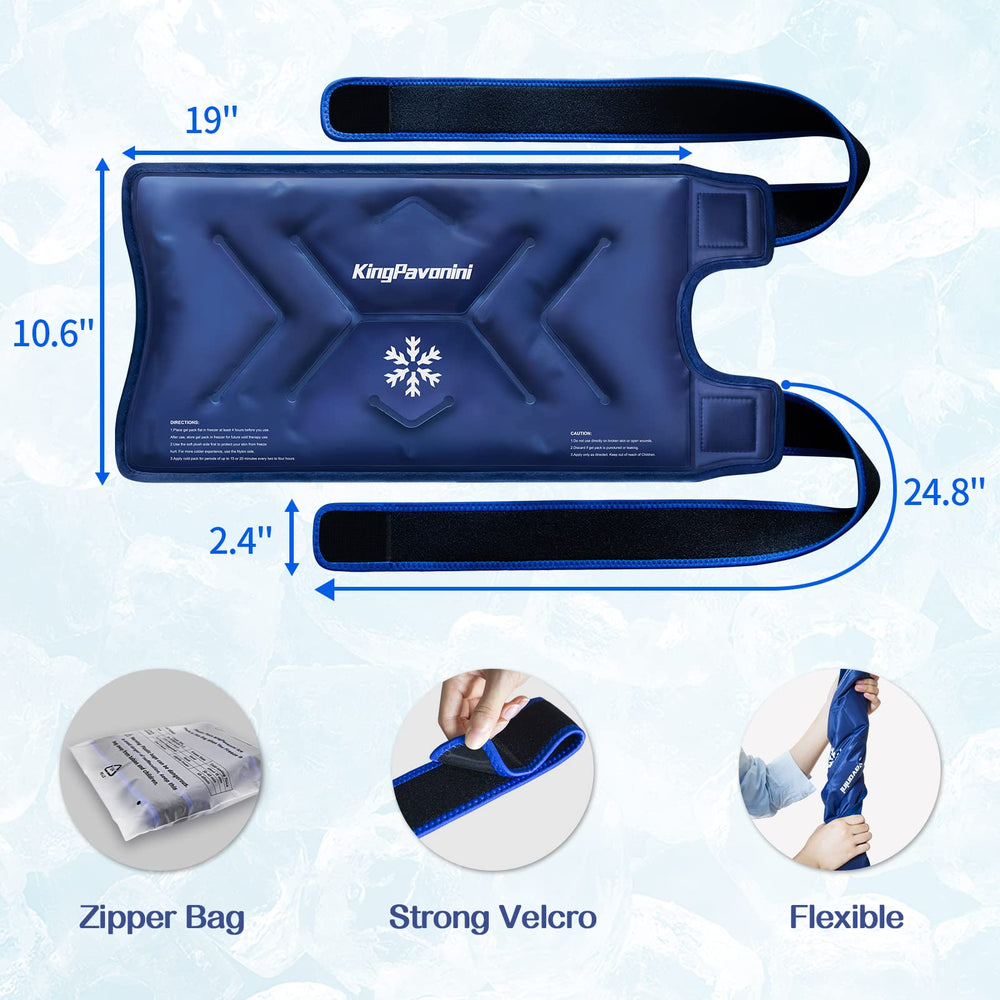 KingPavonini full-knee coverage ensures even cold therapy across the joint.