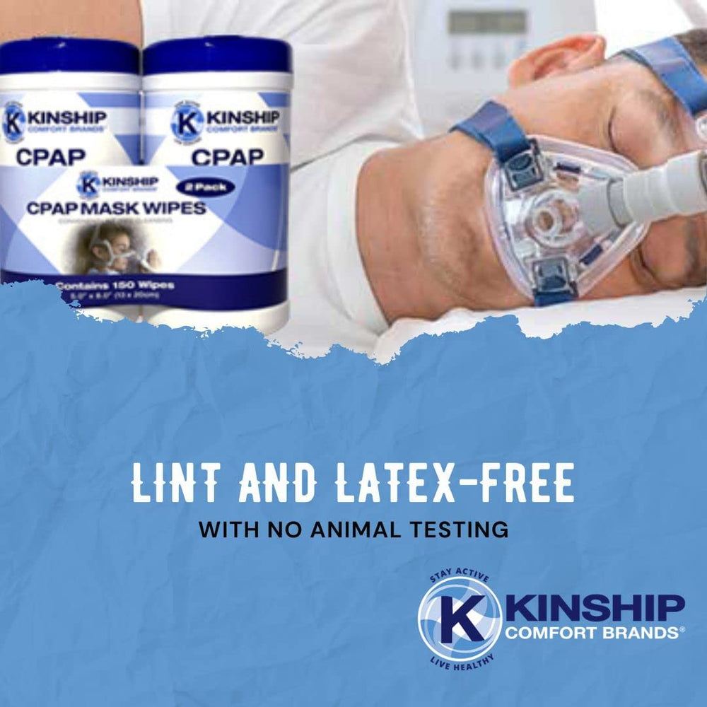 Kinship Comfort Brands CPAP wipe cleaning a filter without lint