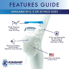 Kinship Comfort Brands ice pack wrap for shoulder with secure four-tie fit