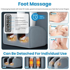 KinWarmth foot massage with 2 kneading heads demonstrates foot and calf relief.