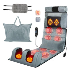 KinWarmth full body massage mat front view highlighting heated relaxation and timer options.