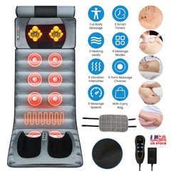 KinWarmth full body massage mat side view showing ergonomic design for home use.