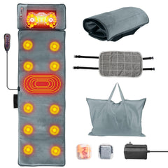 KinWarmth full-body massage mat delivers targeted relief for back, hips, and legs.