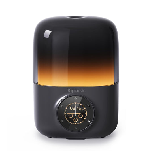 Kipcush essential oil diffuser with ambient LED light for mood setting.