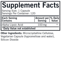 Kirkman Alpha Lipoic Acid 100 mg capsules image, vegan capsules for daily wellness