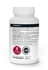 Kirkman Biofilm Defense enzyme blend close-up highlights digestive enzymes for sugar and starch breakdown.