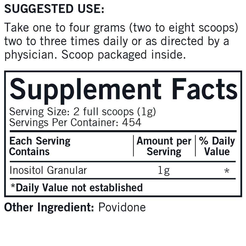 Kirkman Inositol powder bottle cap showing secure seal and purity