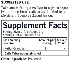 Kirkman Inositol powder bottle cap showing secure seal and purity