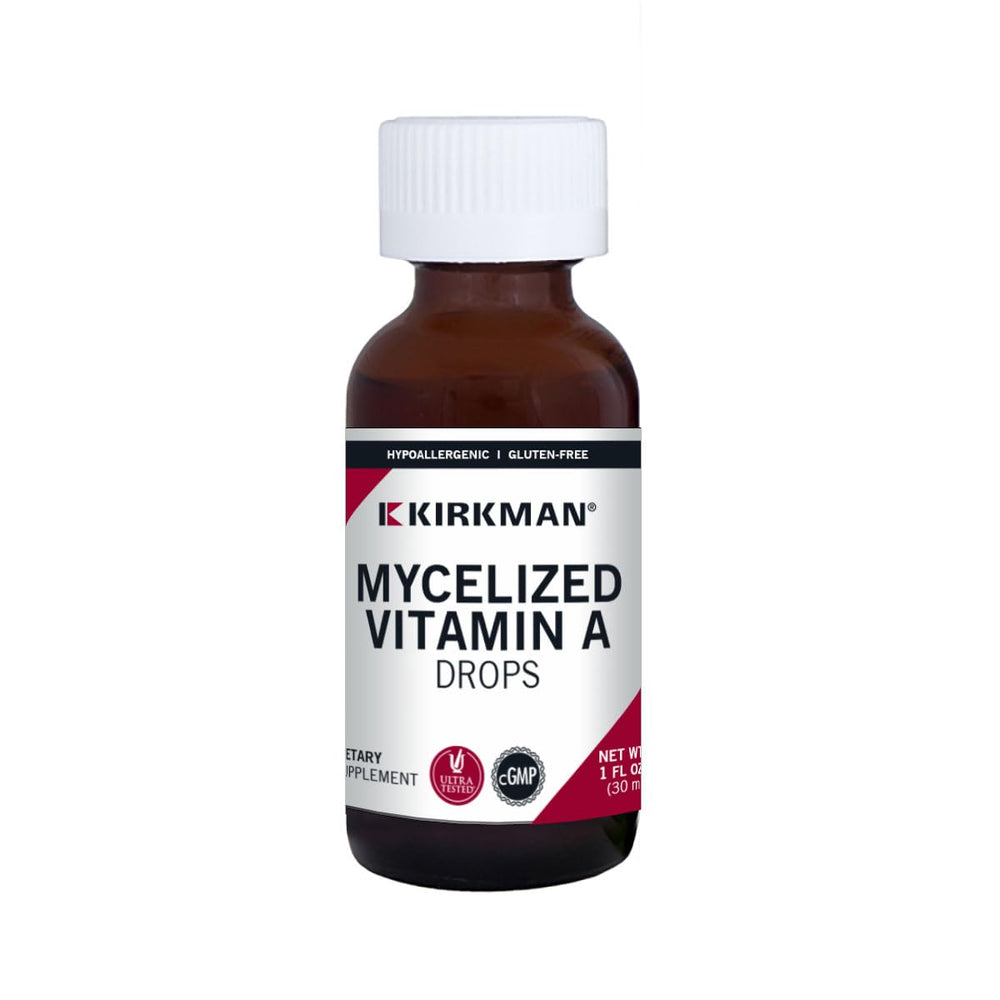 Kirkman Mycelized Vitamin A Liquid bottle for easy daily dosing.