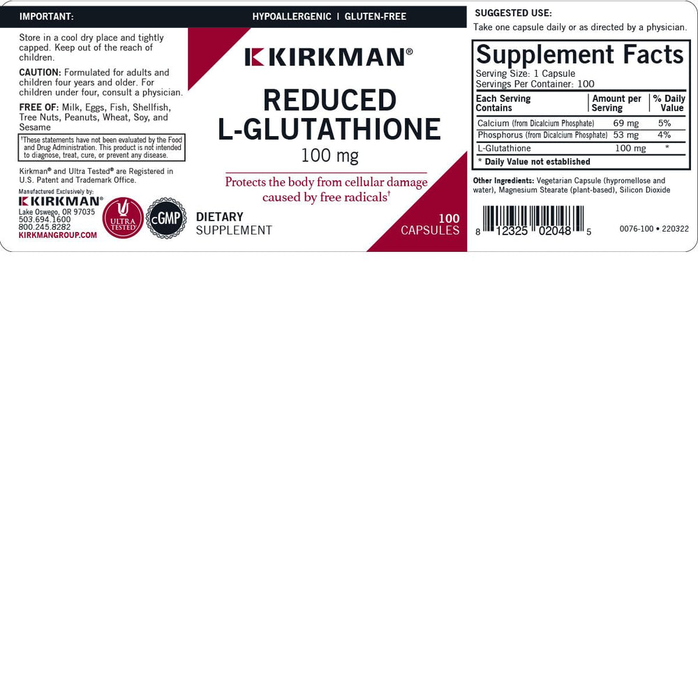 Kirkman label highlights hypoallergenic, gluten-free and casein-free formula.