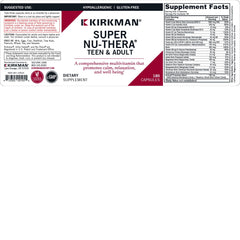 Kirkman Super Nu-Thera capsules closeup showing plant-based shells.