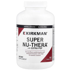 Kirkman Super Nu-Thera bottle shown for daily supportive use in allergy-friendly routine.