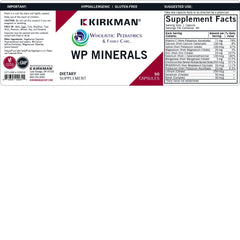 Kirkman WP Minerals packaging front indicates comprehensive mineral coverage.