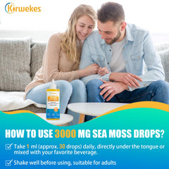 Kirwekes Sea Moss Drops daily-use shot supports digestion and vitality.