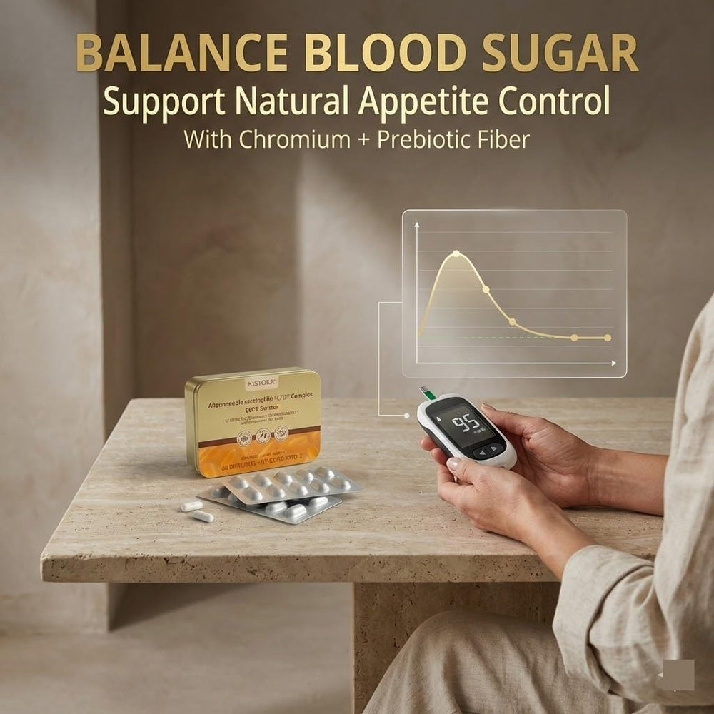 Kissora Akkermansia bottle back panel highlights chromium and vegan claims for metabolic support