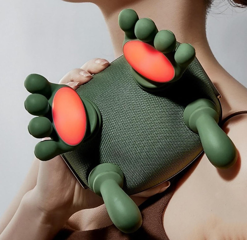 Kithouse massager targets shoulder and back with palm-like pressure nodes.