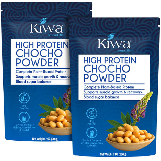 Kiwa Chocho powder bag front shows convenient protein source for daily smoothies.