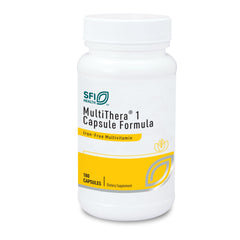 SFI Health MultiThera bottle front with iron-free daily micronutrients.