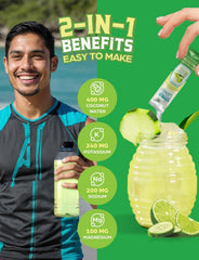 KLASS VIDA mix in water delivering a refreshing cucumber-limeade flavor