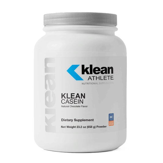 Klean Athlete Klean Casein bottle shows steady recovery support from micellar casein.