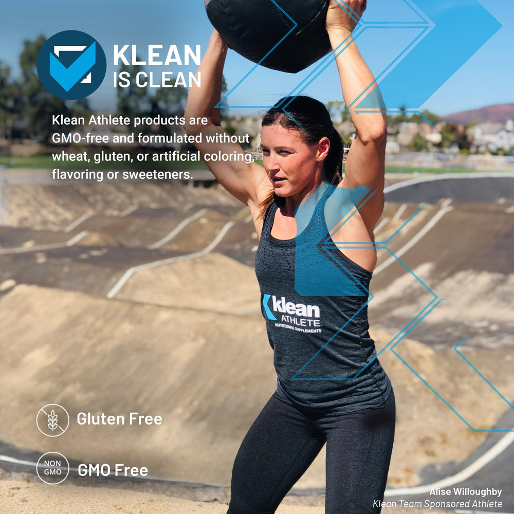 Klean Athlete Magnesium glycinate pill bottle highlighting muscle function support for active individuals.