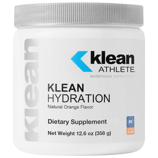 Klean Hydration bottle closeup showing natural orange flavor for on-the-go hydration.