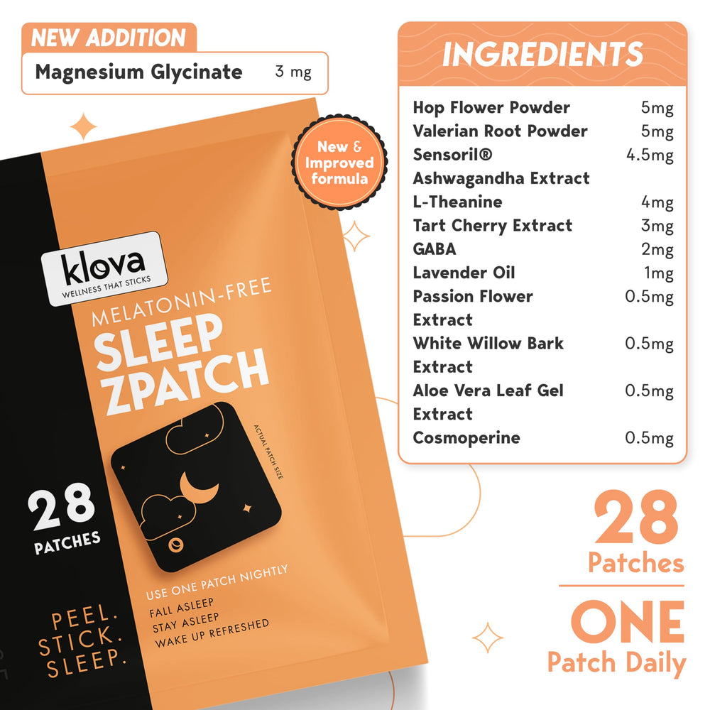 Klova Sleep Patch applied to the shoulder for convenient night placement.