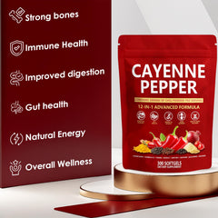 KLUNIZ Cayenne Pepper Softgels blend with grape seed and beetroot.
