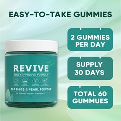 KLUNIZ Revive Gummies on kitchen counter with glass of water for daily use.