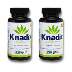 Knadix hemp oil supplement pack with two 60-cap bottles for daily wellness