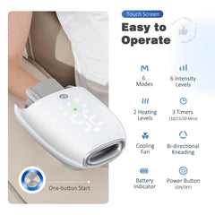 KNQZE User enjoying a hands massage in a relaxed home setting