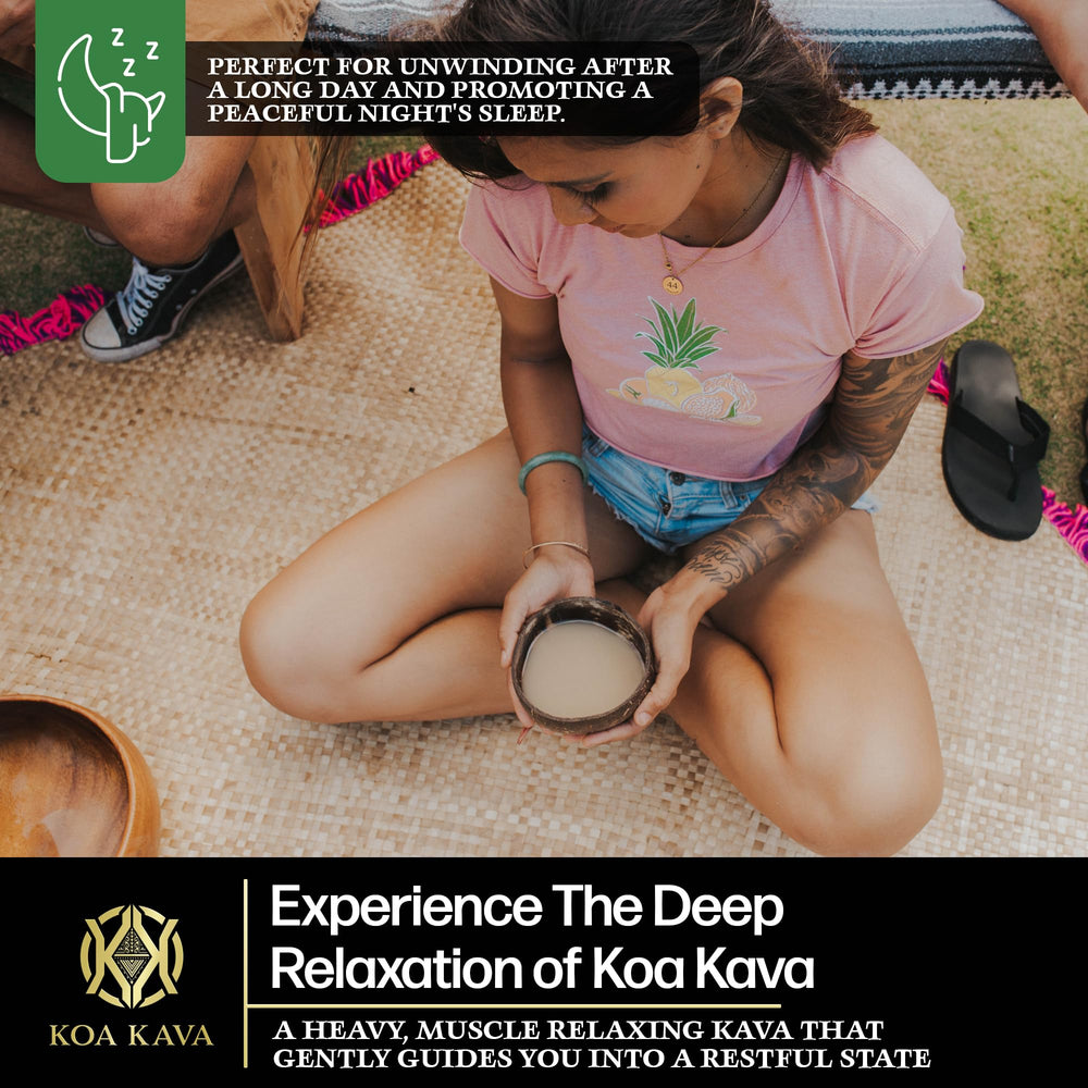 Koa Kava Vanuatu powder measuring spoon ready for a soothing ritual
