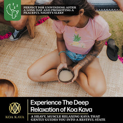 Koa Kava Vanuatu powder measuring spoon ready for a soothing ritual