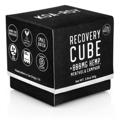 KOA ROY Recovery Cube hemp balm close-up for soothing post-workout muscles