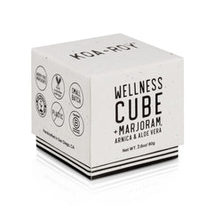 KOA ROY Wellness Cube close-up showing natural botanicals for a soothing routine