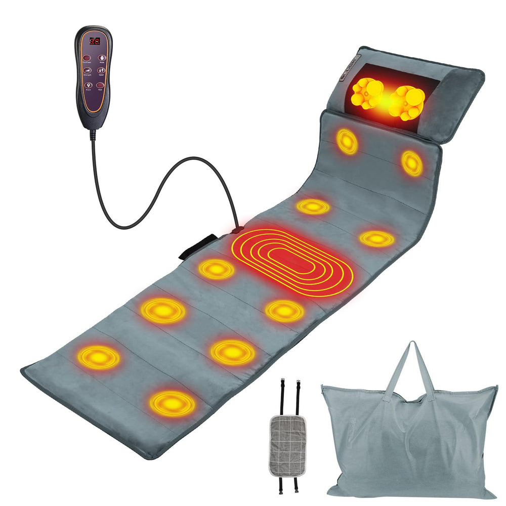 Kocaso full body massage mat layout showing zones for full-body relaxation.