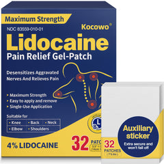 Kocowo 4% lidocaine patch box delivers fast, targeted relief for muscles and joints.
