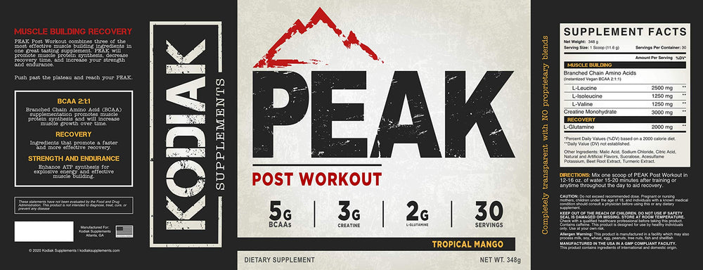 Peak Post Workout package placed in a gym bag for use