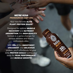 Koia Elite Chocolate Shake offers essential amino acids for balanced protein.