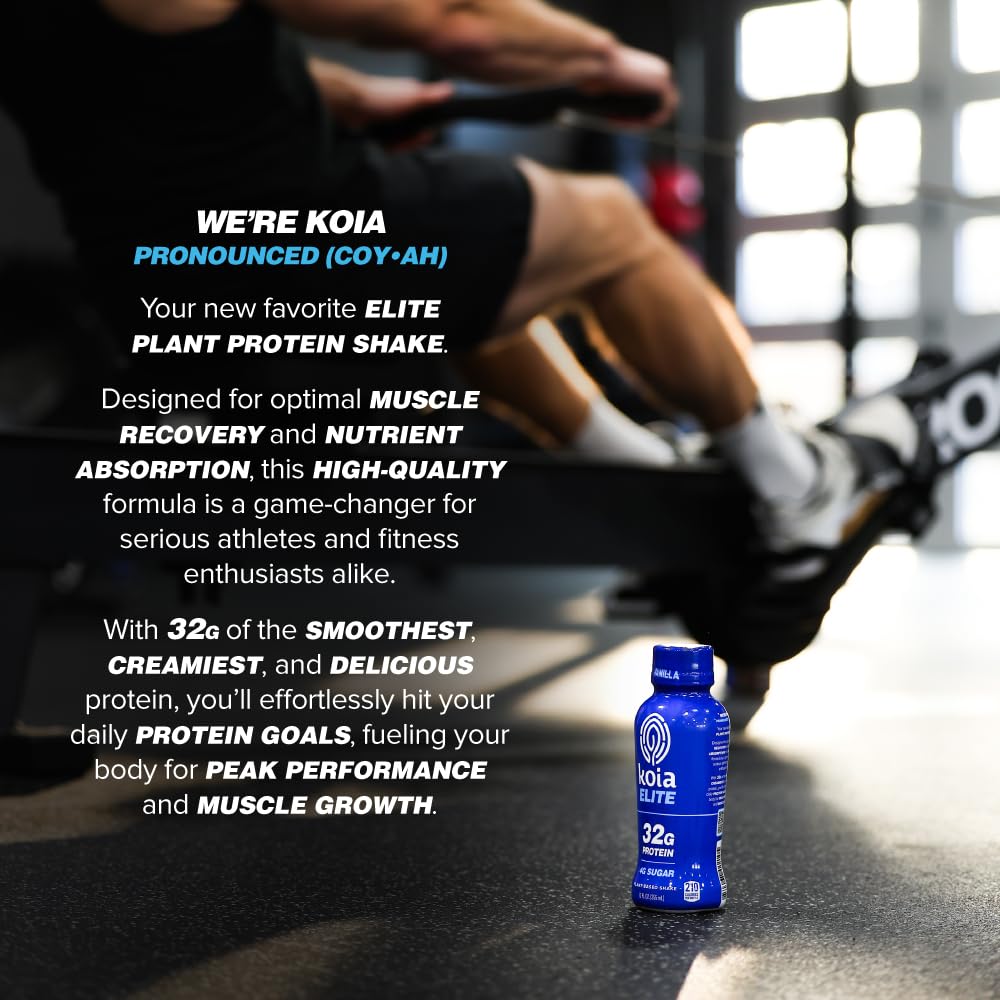 Koia Elite shake ready in gym bag for workouts.