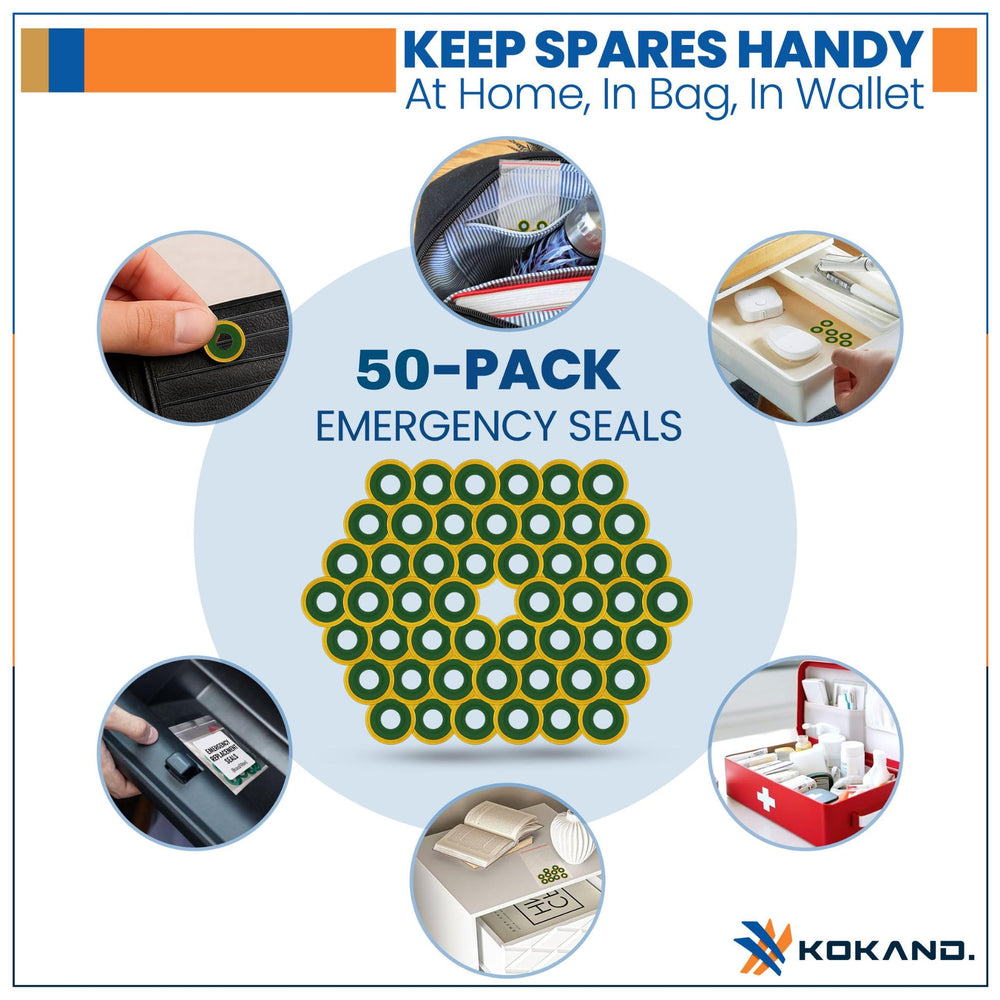 KOKAND durable oxygen washer pack image underscoring 50-pack value for regular replacements