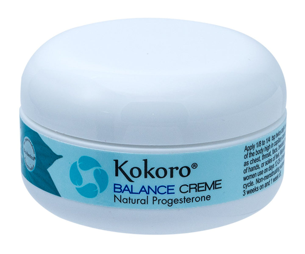 Kokoro Balance Creme jar delivers daily moisture for soft skin.