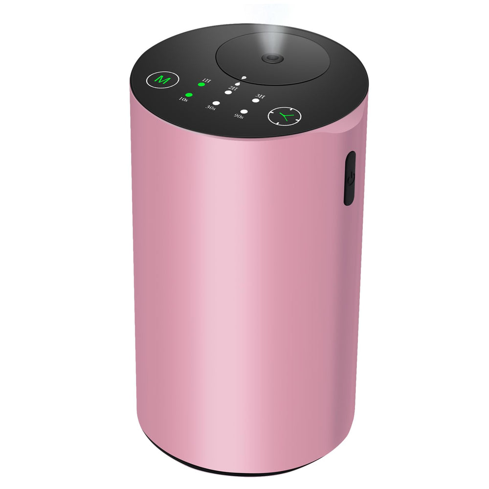 KONCHILE pink waterless diffuser side view highlighting compact, mess-free design.