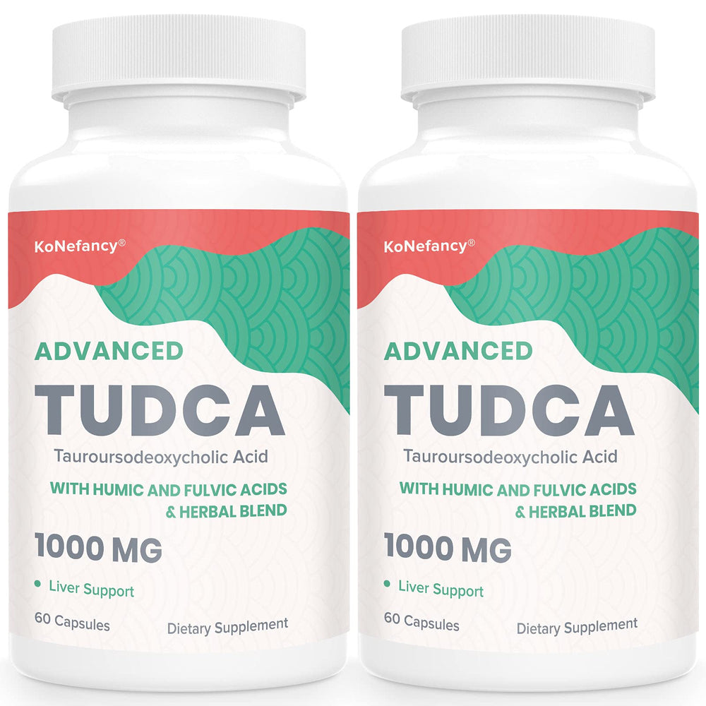 KoNefancy TUDCA bottle front highlights 800 mg TUDCA for liver support