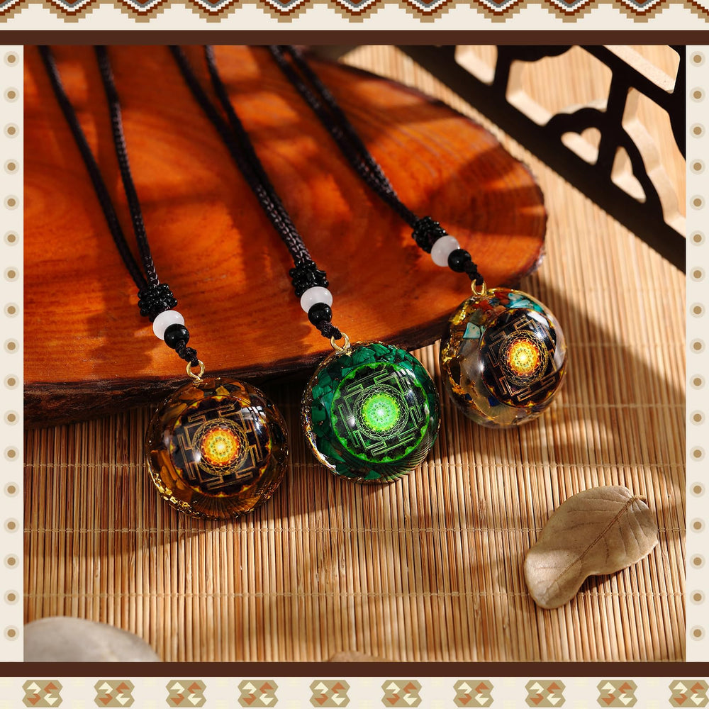 Konohan tiger eye pendant closeup highlighting natural texture.