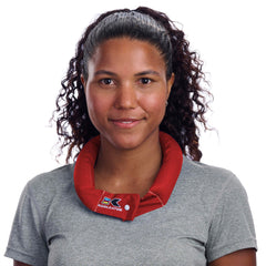 Koolgator evaporative cooling neck wrap worn during activity for cooling relief