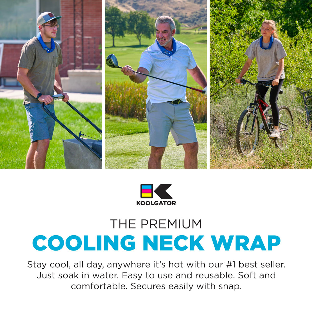 KOOLGATOR soft fabric neck wrap provides breathable comfort during wear